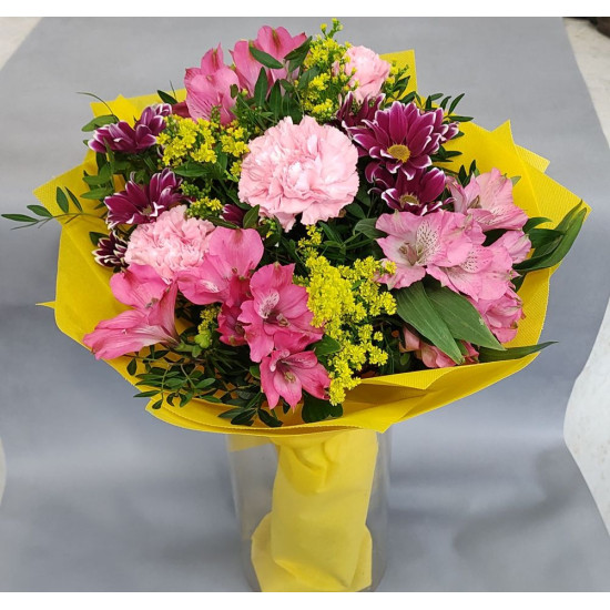 Букет алстромерия, хризантема и карамфил 1 | Доставка