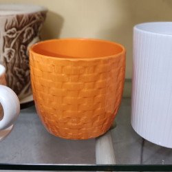 Керамична кашпа оранжева