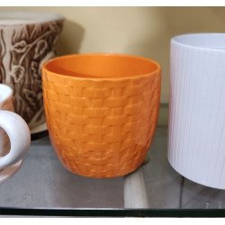 Керамична кашпа оранжева